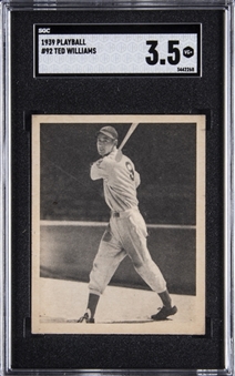 1939 Play Ball #92 Ted Williams Rookie Card – SGC VG+ 3.5
